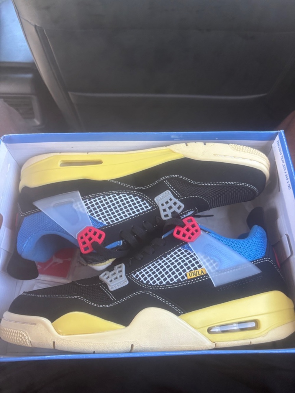 Kids Black & Yellow Athletic Sneakers with Blue Accents